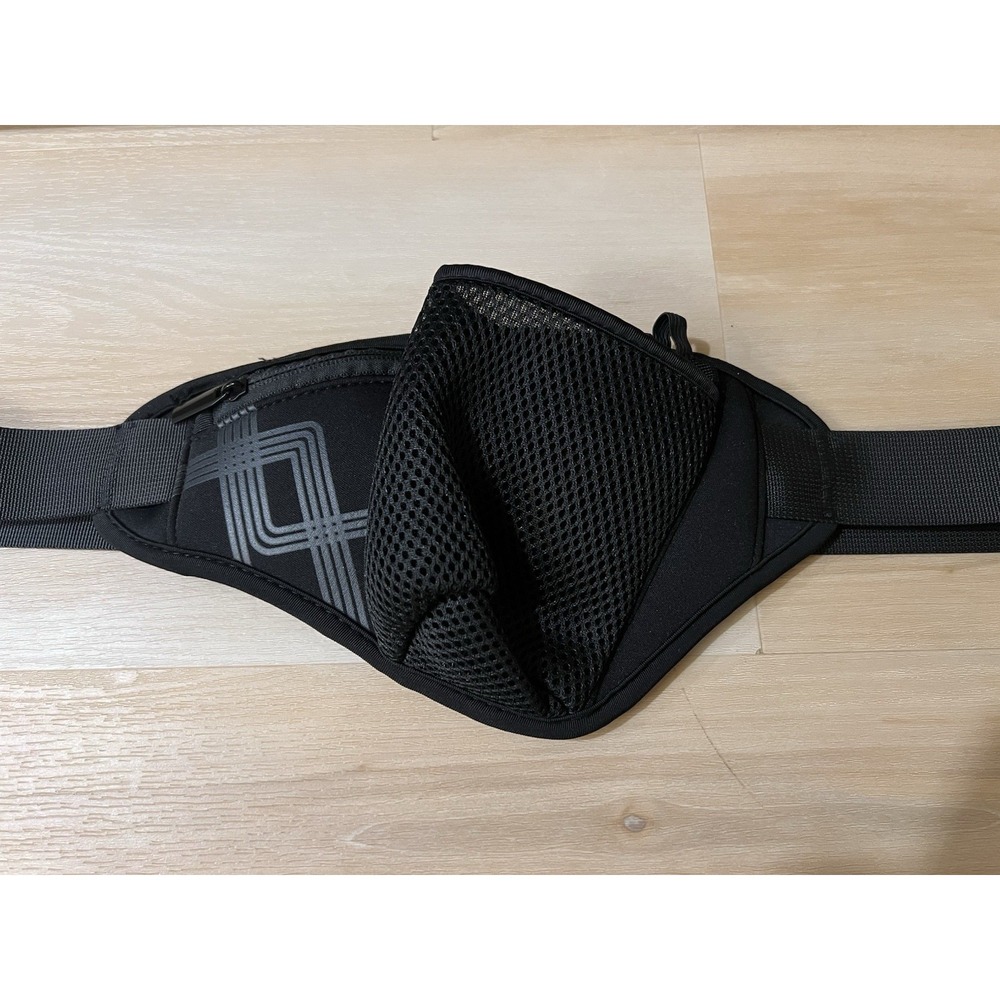 Neoprene‎ Belt Bag with Bottle Holder Black Fanny Pack Outdoor Running Marathon